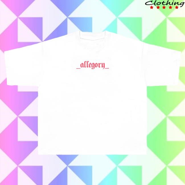 Official Allegory Clothing No Longer Human Heavyweight Cropped Fit T Shirt / White Allegory House Merch