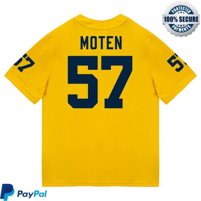 The M Den Michigan Wolverines #57 Travis Moten Student Athlete Maize Football Jersey T Shirt