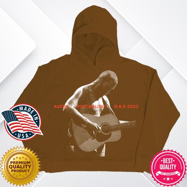 Shop Post Malone Merch Austin Guitar Pullover Hoodie