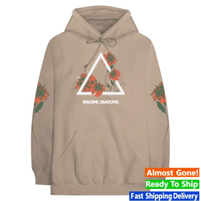 Official Interscope Records Imagine Dragons Merch Store Imagine Dragons Floral Logo Tan Sweatshirt Imagine Dragons Apparel Clothing Shop