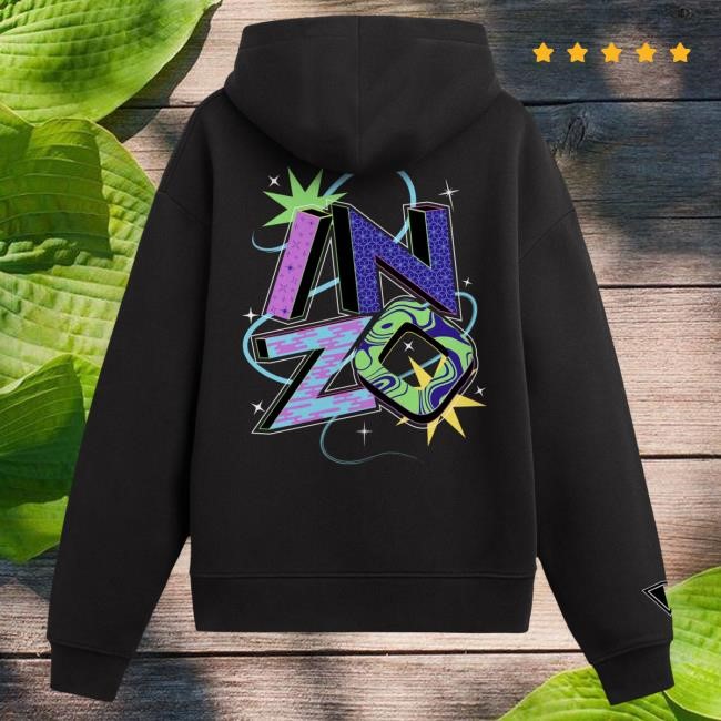 Official Inzo Merch Cosmic Typography Pullover Hoodie Black