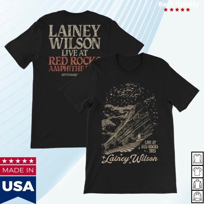 Official Lainey Wilson Merch Store Lainey Wilson Black Red Rocks Shirt 2024 Lainey Wilson Clothing Shop LaineyWilson