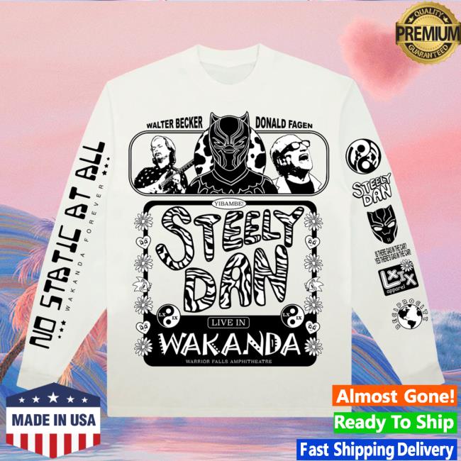 Official Walter Becker Donald Fagen Steely Dan Sd Live In Wakanda Remix White Pullover Hoodie