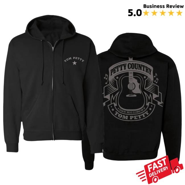 Official Tom Petty Merch Store The Petty Country Zip Up Hooded Sweatshirt Tom Petty
