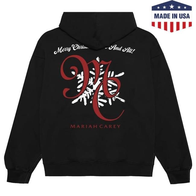 Mariah Carey Unisex-Adult Official Merry Christmas One & All Tour Zip Up Hooded Sweatshirt