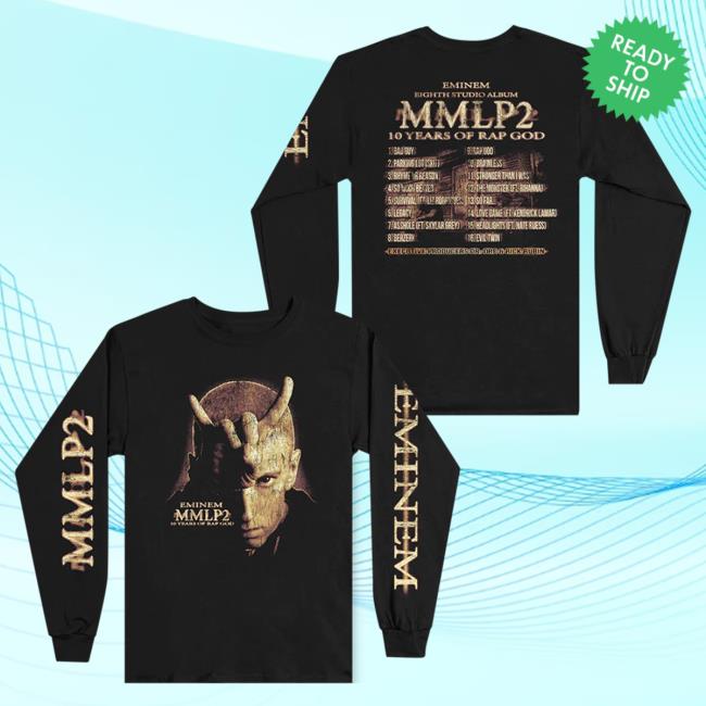 Official Eminem Store Merch Slim Shady Mmlp2 Horns Long Sleeve Tee Shirt SlimShady Clothing Shop