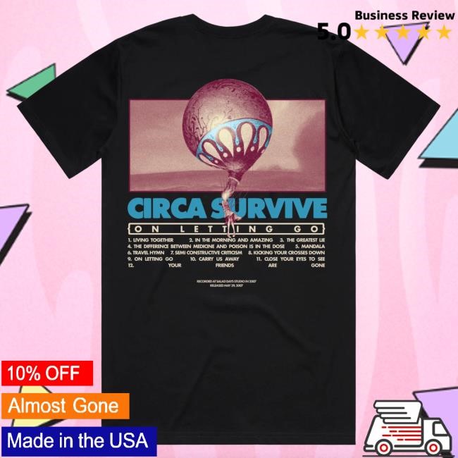 Circa Survive OLG Tracklist Tee Circa Survive On Letting Go