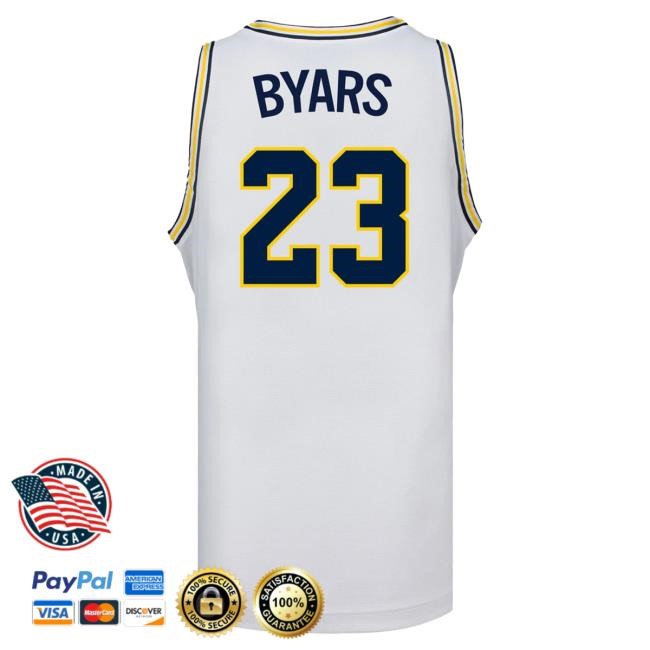 Michigan Wolverines #23 Ciara Byars Student Athlete White Women's Basketball Jersey Tshirt The M Den Shop Official