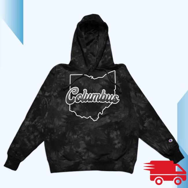 Official Ohio Clothing Merch Black Tie Dye Champion Popover Sweatshirt