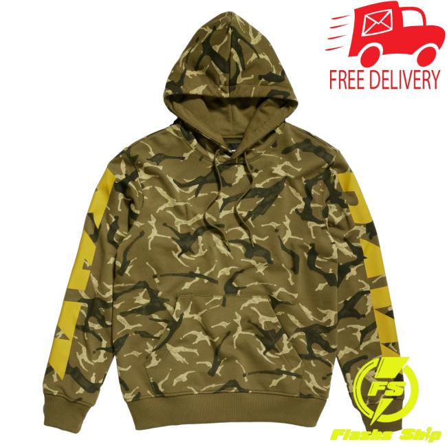 Official G Star Raw Clothing Store Shop Camo Sleeve Graphic Aop Hoodie All Over Print Shamrock Gstar