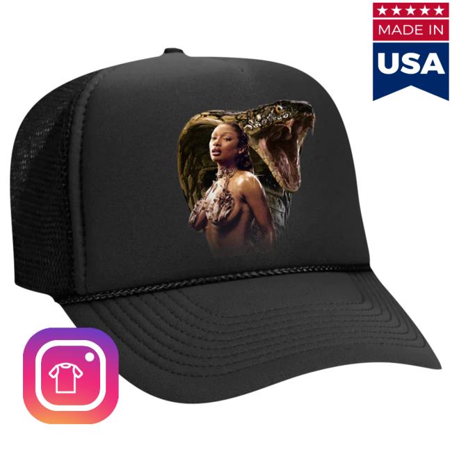 Official Megan Thee Stallion Merch Store Cobra Snapback Cap Black Megan Thee Stallion Clothing Shop MeganTheeStallion