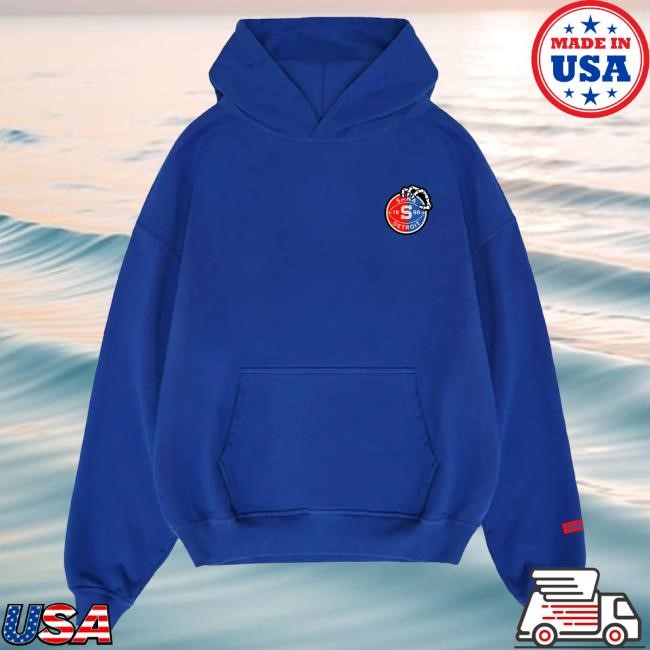 Official Sana Detroit Merch Store Shop Motor Muscle Hoodie- Cobalt
