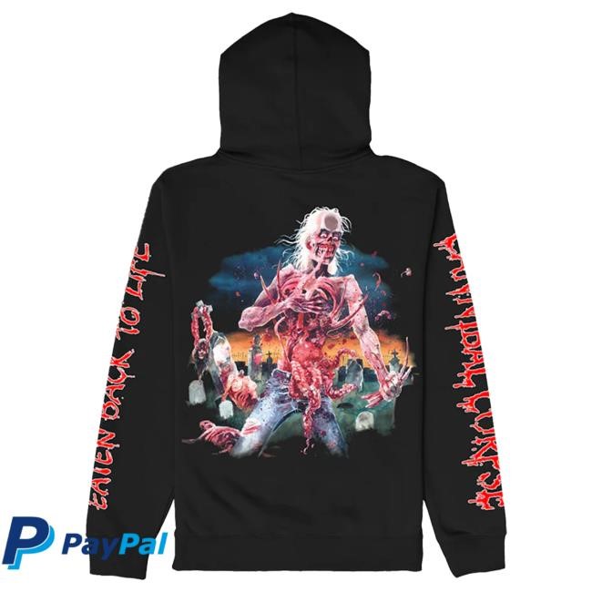Official Cannibal Corpse Merch Store Eaten Back To Life Zip Up Hoody (Black)