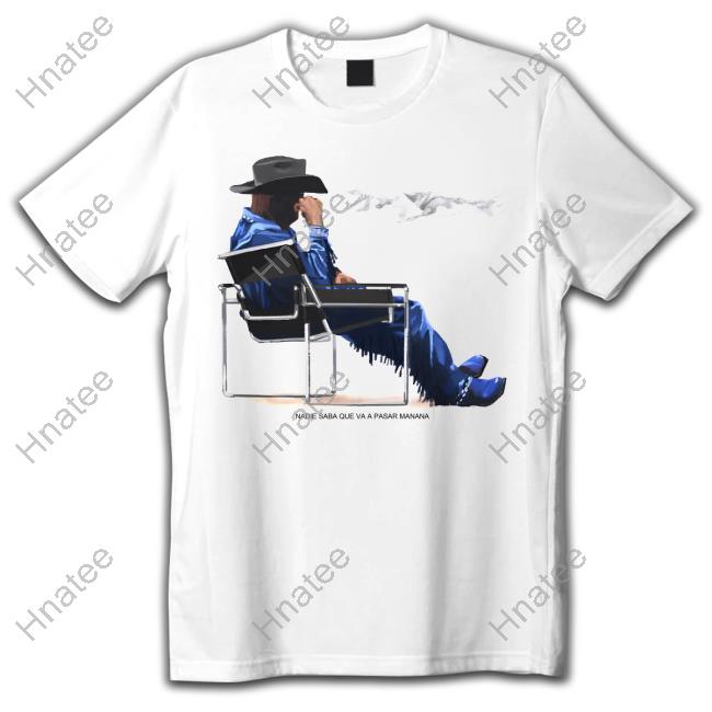 Shop Nadie Sabe Lo Que Va A Pasar Manana Bad Bunny Sitting Cowboy Long Sleeve T Shirt