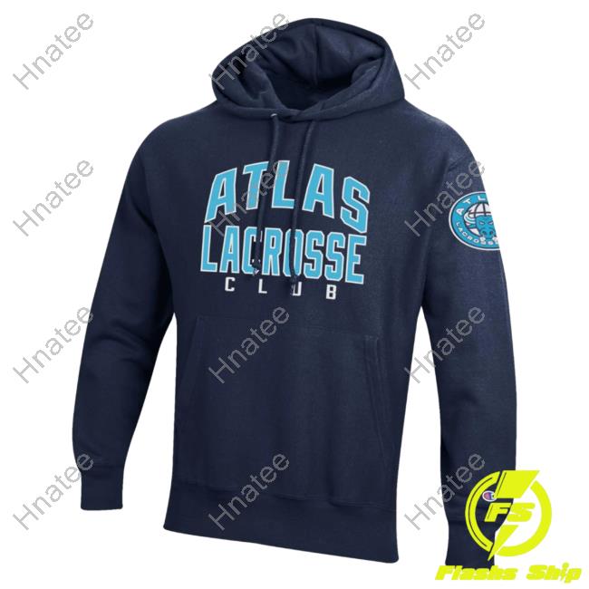 Official Premier Lacrosse League Shop Champion Atlas Lacrosse Throwback Reverse Weave Sweaters Marine Navy