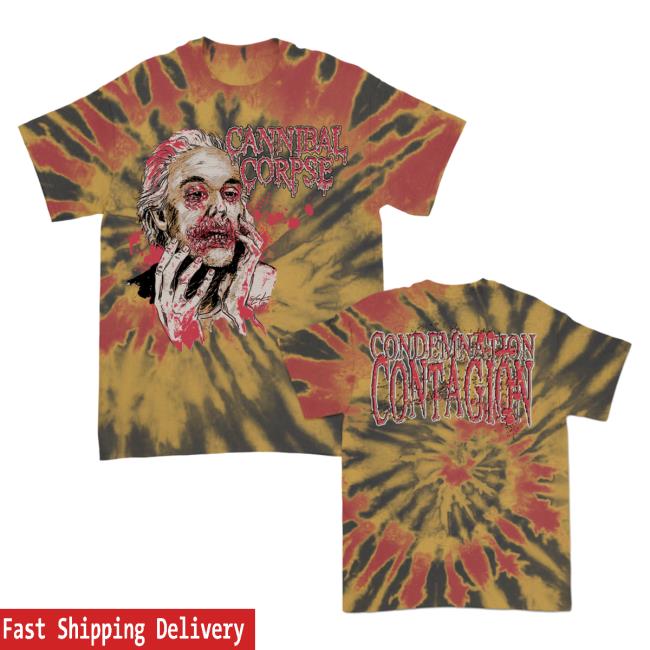 Official Cannibal Corpse Merch Store Condemnation Contagion Tie Dye Hot Shirt Mstrd/Grey/Red Tie-Dye CannibalCorpse