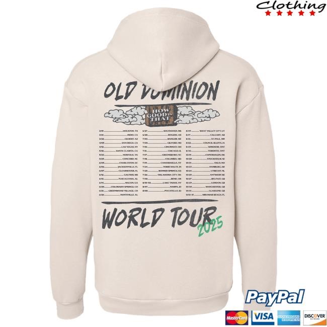 Official Old Dominion Store Shop Old Dominion Band How Good Is That World Tour Attractive Hoodie OldDominion