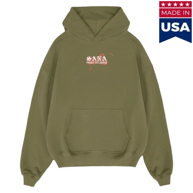 Official Sana Detroit Clothing Store Paint Studios Popover Hoodie - Brown