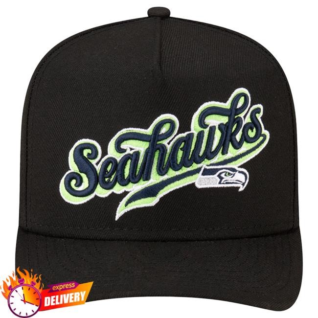 Men's Seattle Seahawks New Era Born x Raised Black A-Frame 9FIFTY Snapback Hat NFL Shop Store