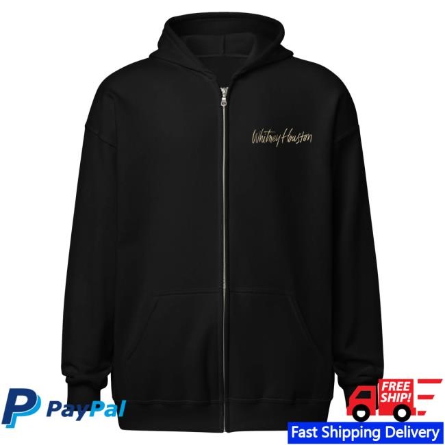 Official Whitney Houston 40 Years of Excellence Golden Zip Pullover Hoodie