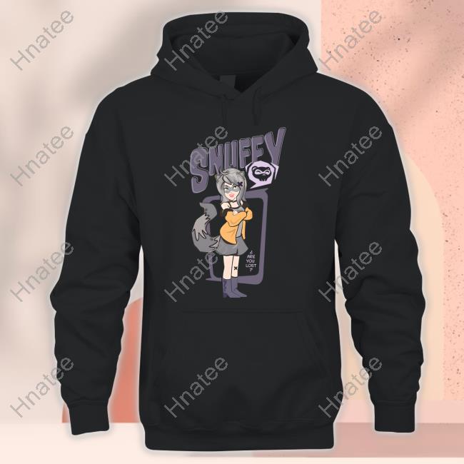 Snuffy Retro Raccoon Are You Lost Black Tee Shirt