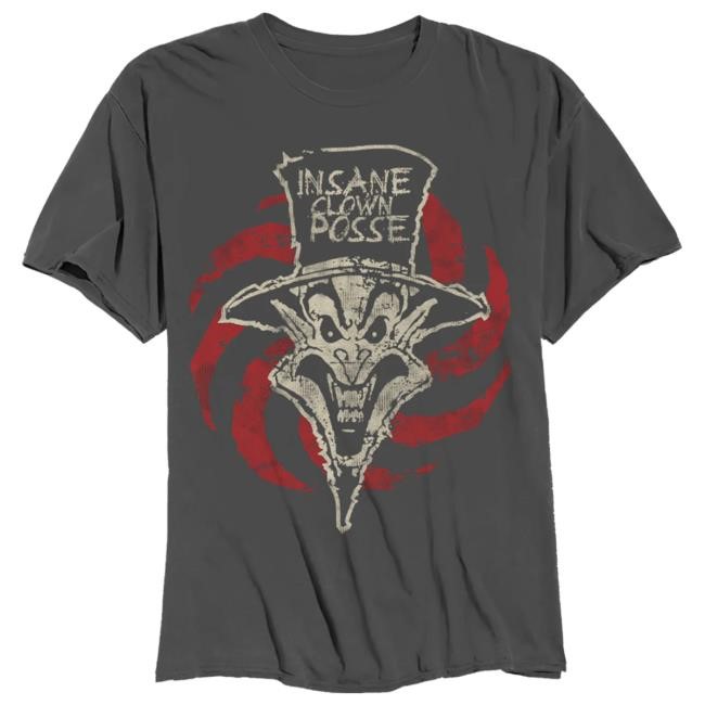 Official Icp Merch Store Insane Clown Posse Ringmaster Spiral New Shirt In Grey