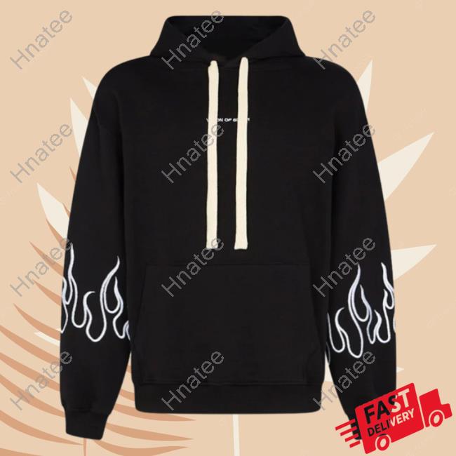 Official Vision Of Super Black Sweater With White Flames