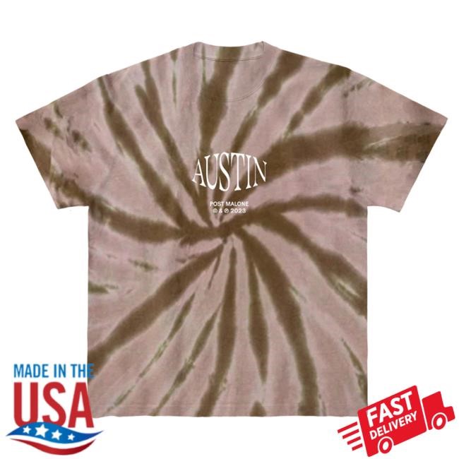 Shop Post Malone Merch Austin Brown Tie Dye Shirts
