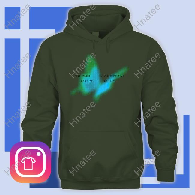 Post Malone Twelve Carat Tour 08.20.22-02.12.23 Hooded Sweatshirt Post Malone Merch