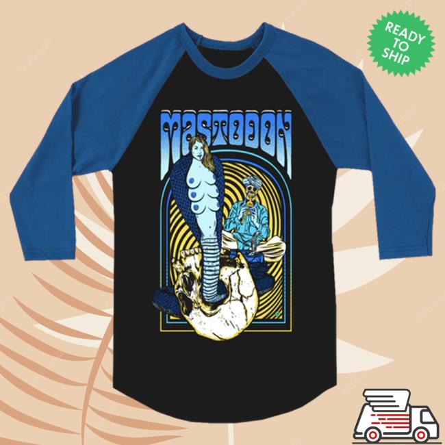 Official Mastodon Rocks Merch Store Mastodon Snake Charmer Raglan LS Tee Mastodonrocks