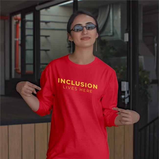 Inclusion Lives Here Long Sleeve T Shirt Friends Cath Maureen Mccormick