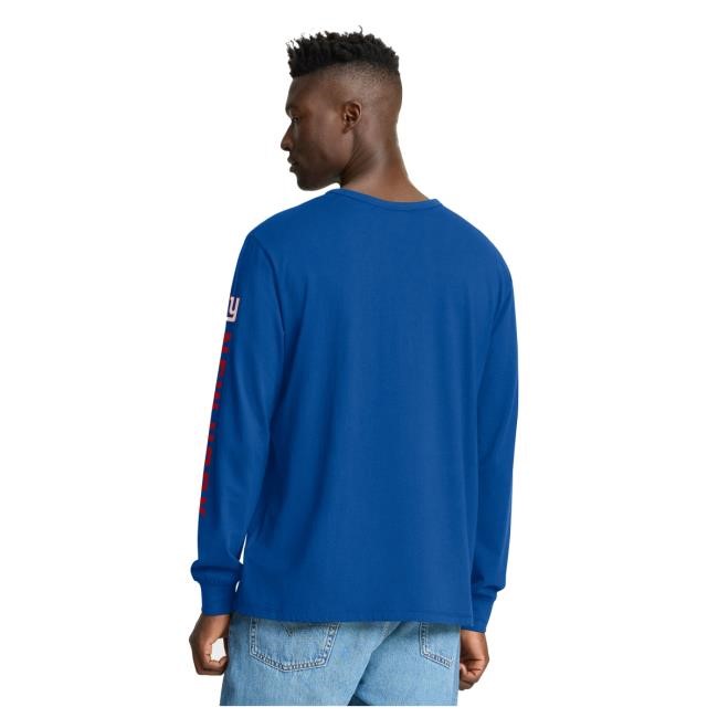 Official New York Giants Men's Fanatics Royal New York Giants Hometown Sweep Legacy Long Sleeve New Shirt NewYorkGiants
