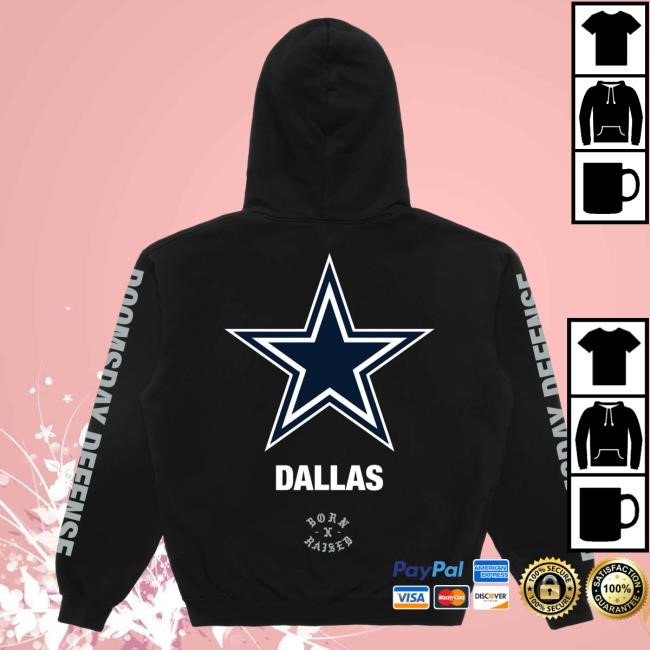 Official Born X Raised Store Born X Raised + Cowboys Classic Hooded Sweatshirt: Black NFL 2025 Kickoff
