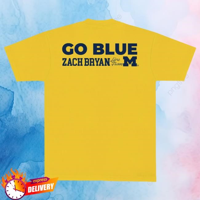 Official Zach Bryan Merch Store Shop ZB Go Blue Tee - Yellow
