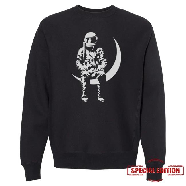 Official To The Stars Store Clothing Shop Store Moon Man Heavyweight Pullover Hoodie Black