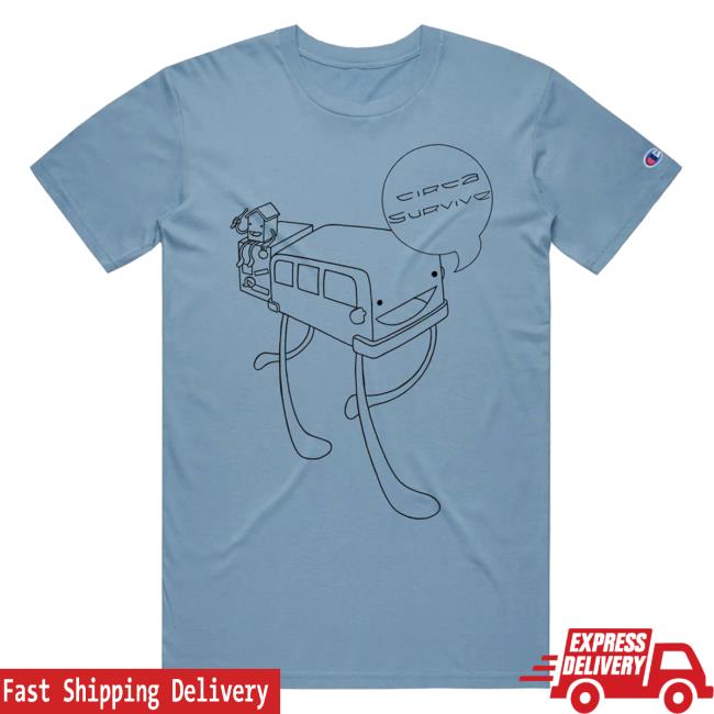 Official Circa Survive Bus T-Shirt Champion Light Blue Circasurvive