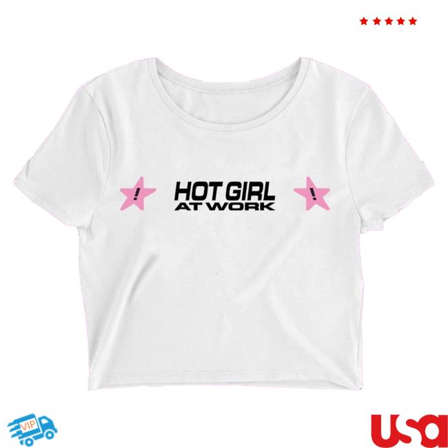 Official Tarayummy Merch Tarayummy: Hot Girl At Work White Crop Top Shirt