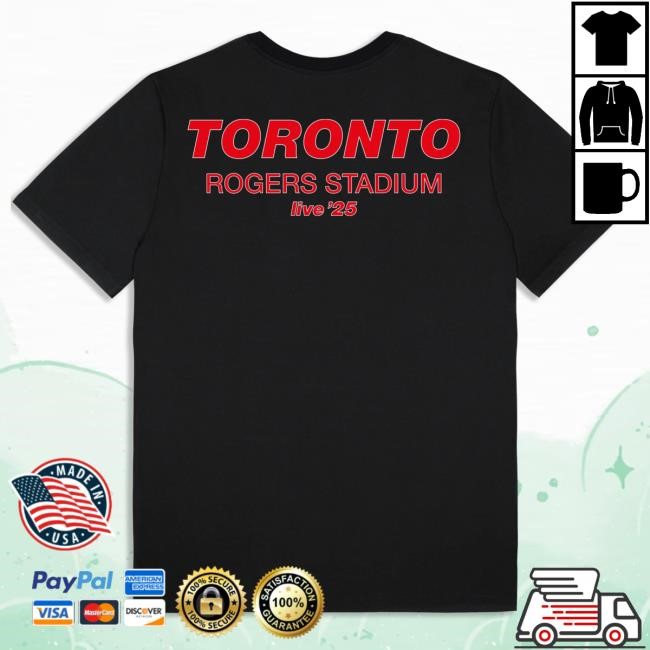 Official Oasis Tour Merch Live '25 Toronto Tee Black