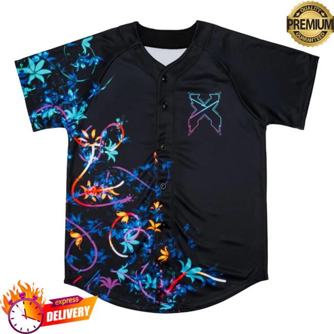 Official Excision Merch Excision Floral Baseball Jersey (Black) New Shirt