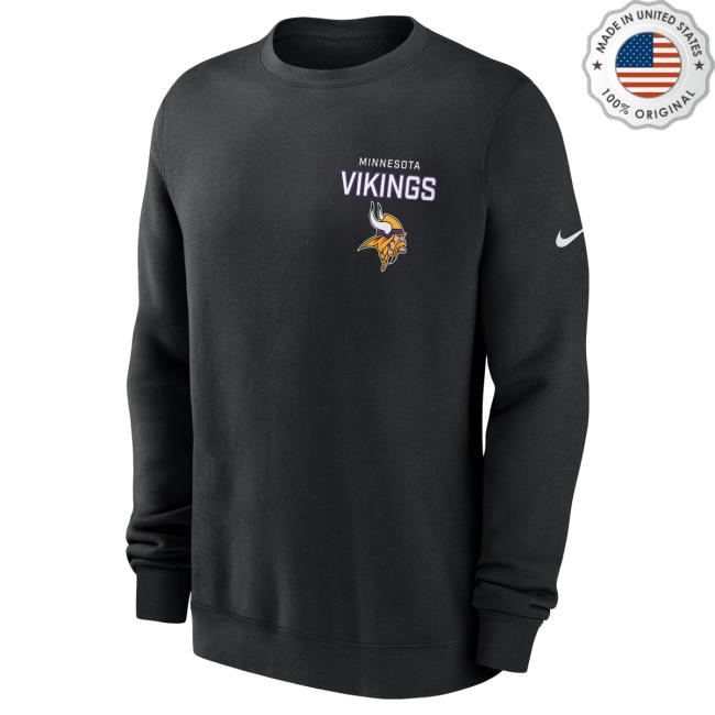 Official Minnesota Vikings Store Men's Nike Black Minnesota Vikings Primetime Club Crew Neck MinnesotaVikings