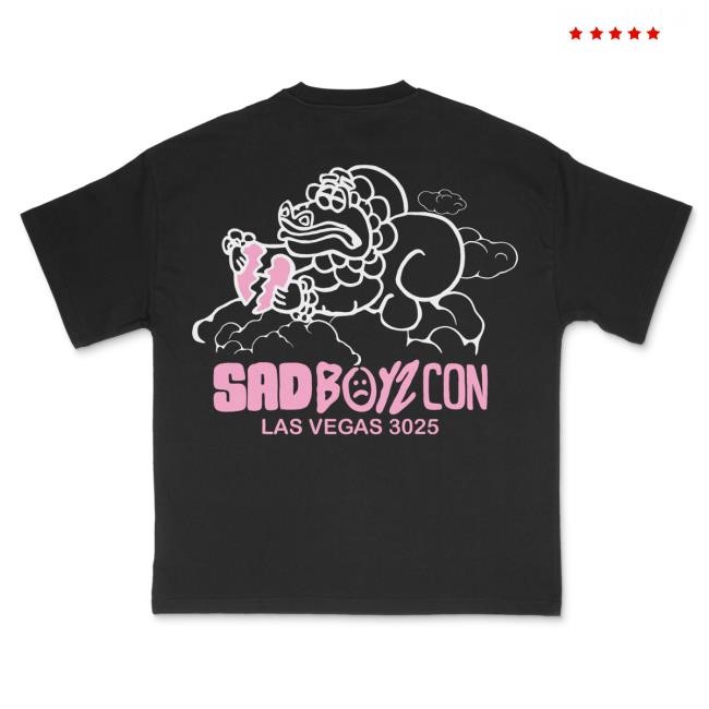 Official Sad Boyz Merch Sad Boyz Dragon Cloud Tshirt Black - Pink Print