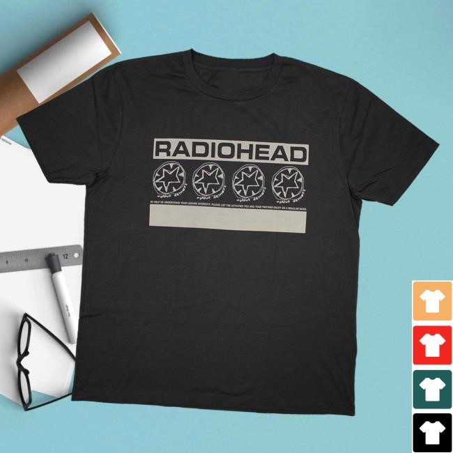 Radiohead Official Merch Store Radiohead Against Demons Multi Logo Ash Black T-Shirts Radiohead Clothing Apparel Muse Shop W.A.S.T.E. UK