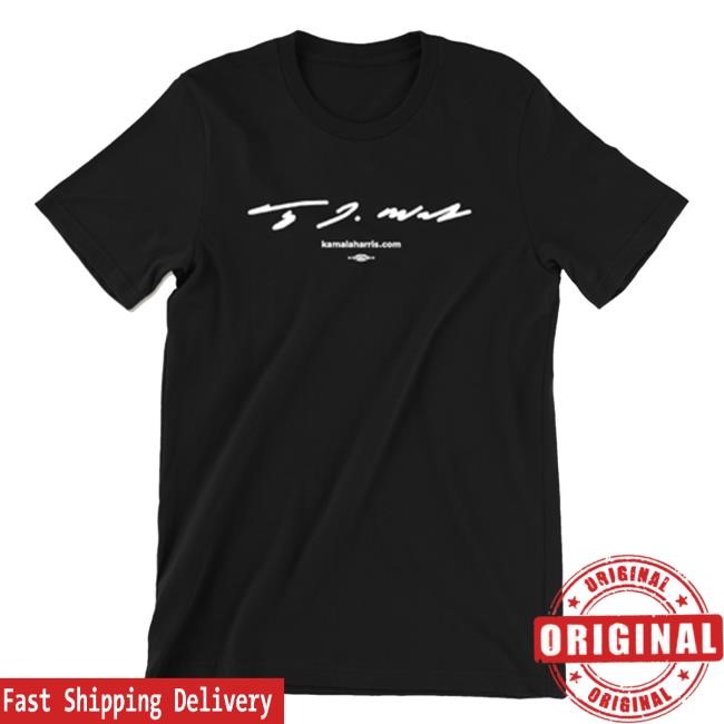 Kamala Harris Official Merch Store Tim Walz Signature Short Sleeve TShirt Kamala Harris x Tim Walz - Kamala Harris Clothing Shop Kamala Harris Apparel