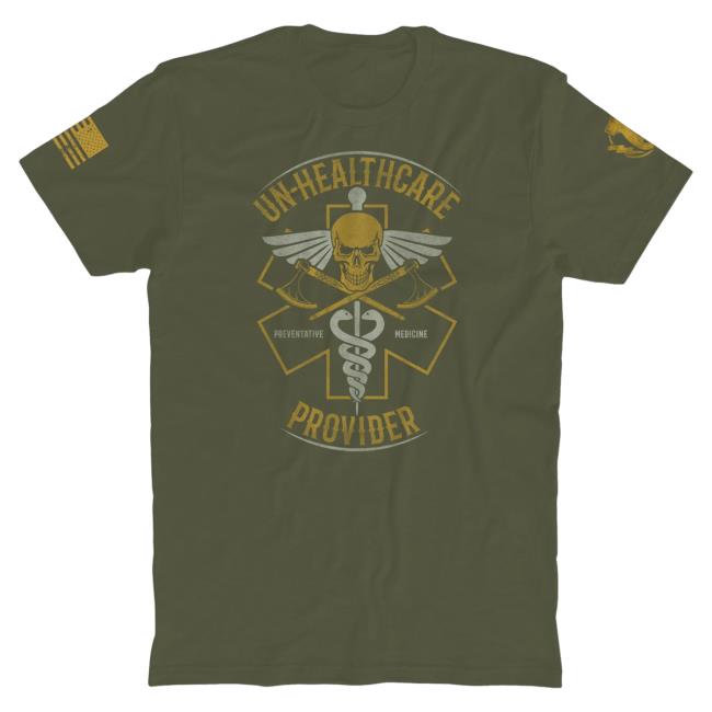 Official The Fat Electrician Merch Bunker Branding UN-Healthcare T Shirt Military Green