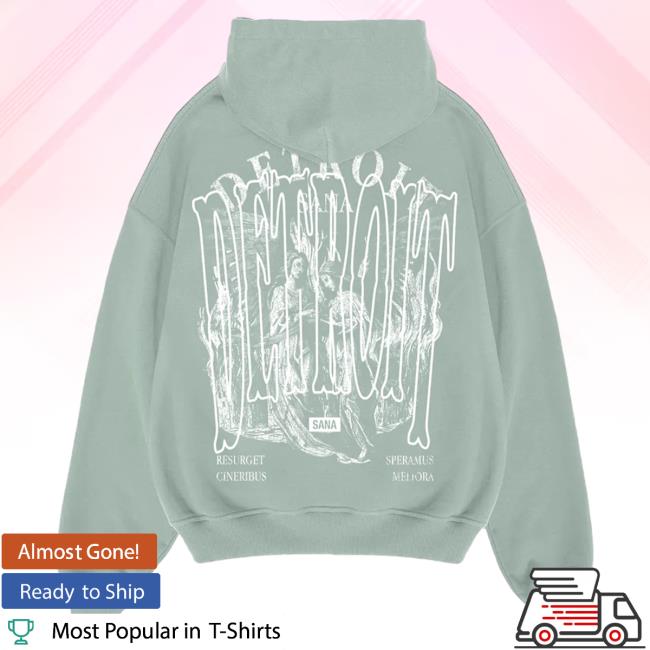 Official Sana Detroit Red Wings Sana Detroit 313 Capsule Popover Hoodie - Sage