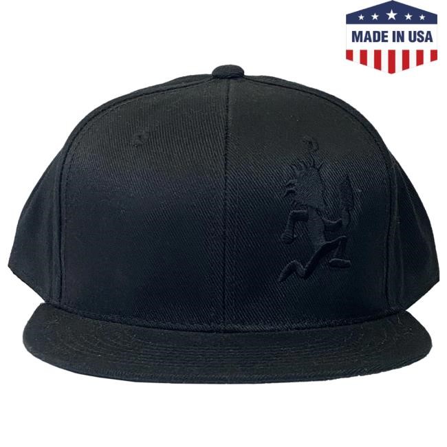 Official Icp Merch Clothing Store Insane Clown Posse "Hatchetman Black On Black" Snapback Cap