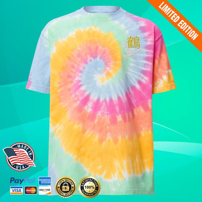 Official Yujin Clothing x Champion Tancho-Zuru Tie Dye Tshirt Sherbet Rainbow Tie-Dye