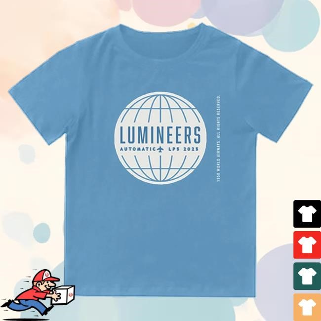 Official Lumineers Merch Automatic Tour Tees - Blue