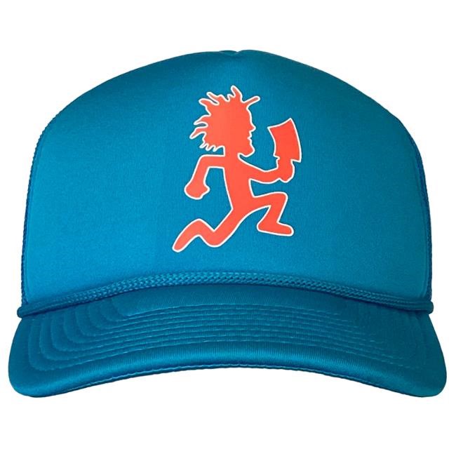 Official Icp Merch Store Insane Clown Posse Hatchetman Trucker Hat In Blue