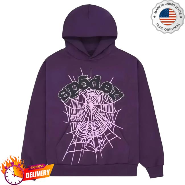 Official Sp5der Clothing Apparel Sp5der Web Crewneck Sweatshirt Purple Sp5der Merch Store Shop